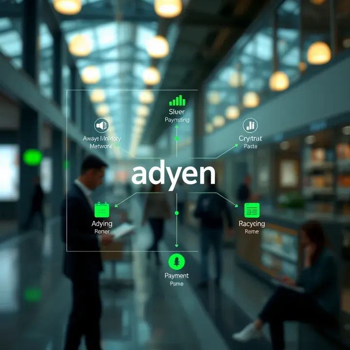 Diagram illustrating Adyen's global payment network and business operations
