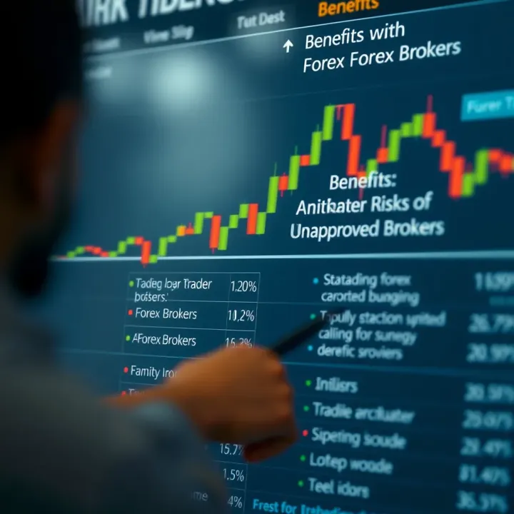 Comparison chart showing benefits of trading with authorized forex brokers versus risks of unapproved brokers