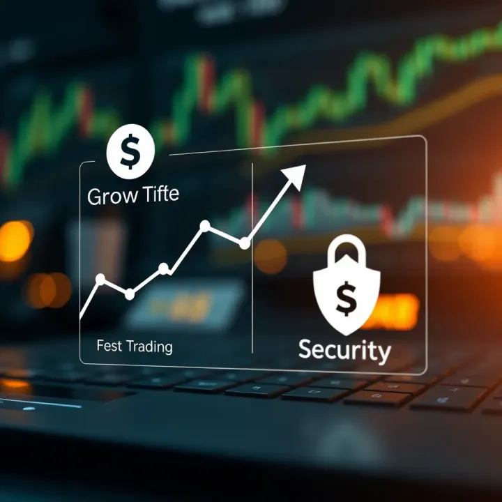 Conceptual graphic showing growth and security icons representing benefits of using the Quotex risk-free promo code in trading