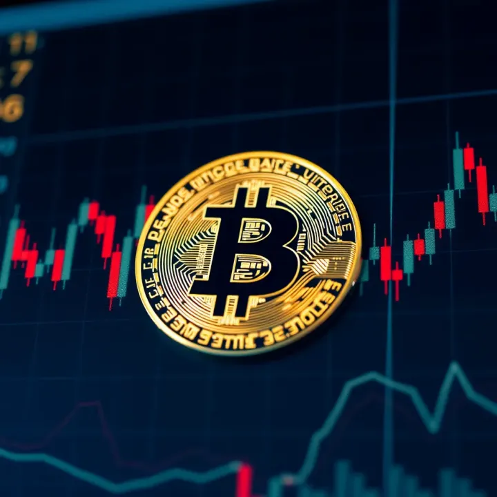 Bitcoin daily candle chart showing opening, closing, high, and low prices