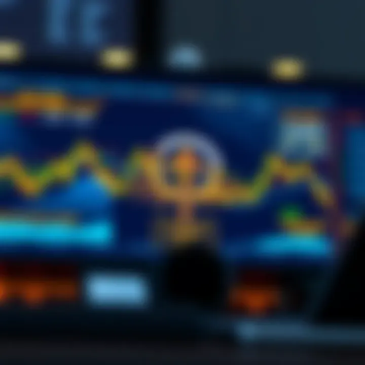 Diagram showing the concept of aviator trading with digital charts and fluctuating market trends
