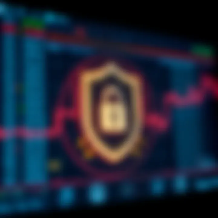 Secure login screen with layered protection symbols representing cybersecurity