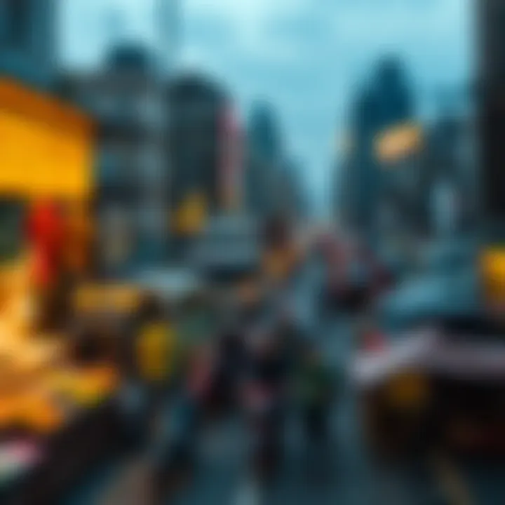 Conceptual representation of economic growth and market adaptation in cities