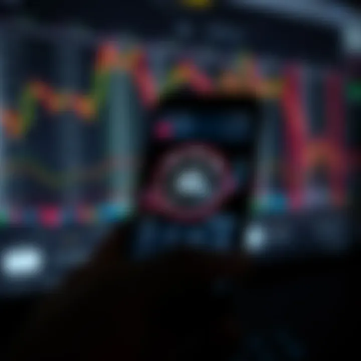 Smartphone displaying a secure trading app interface with financial charts and RBI compliance badge