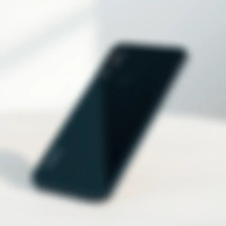 Close-up view of Everix Edge smartphone showcasing its sleek design against a minimalist background