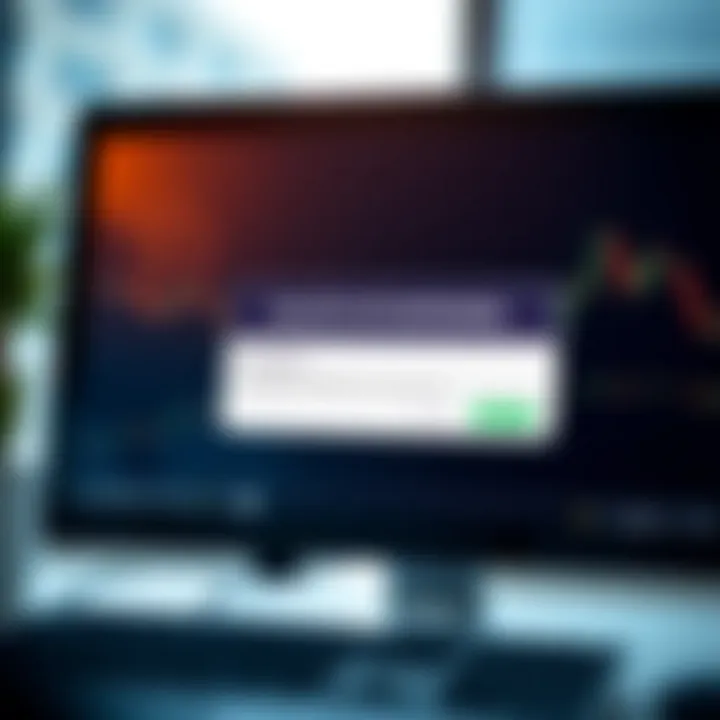 Illustration showing a computer screen displaying a delayed withdrawal notification on Expert Option platform
