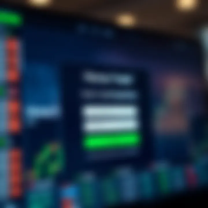 Login screen showing Olymp Trade platform interface with username and password fields