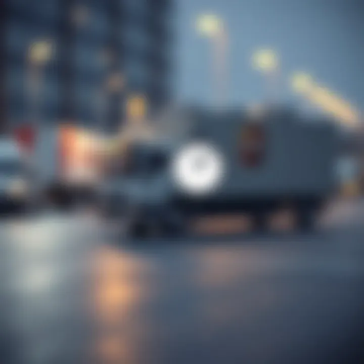 Graphic depicting a delivery truck with a paused clock symbol representing delayed order shipments