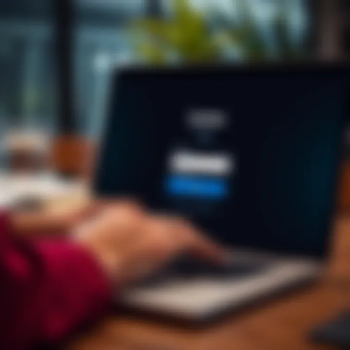 User entering credentials on Quotex login screen on a laptop