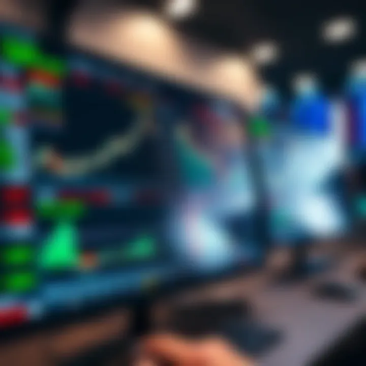 User interface of QXBroker demo platform showing various trading instruments and real-time market data