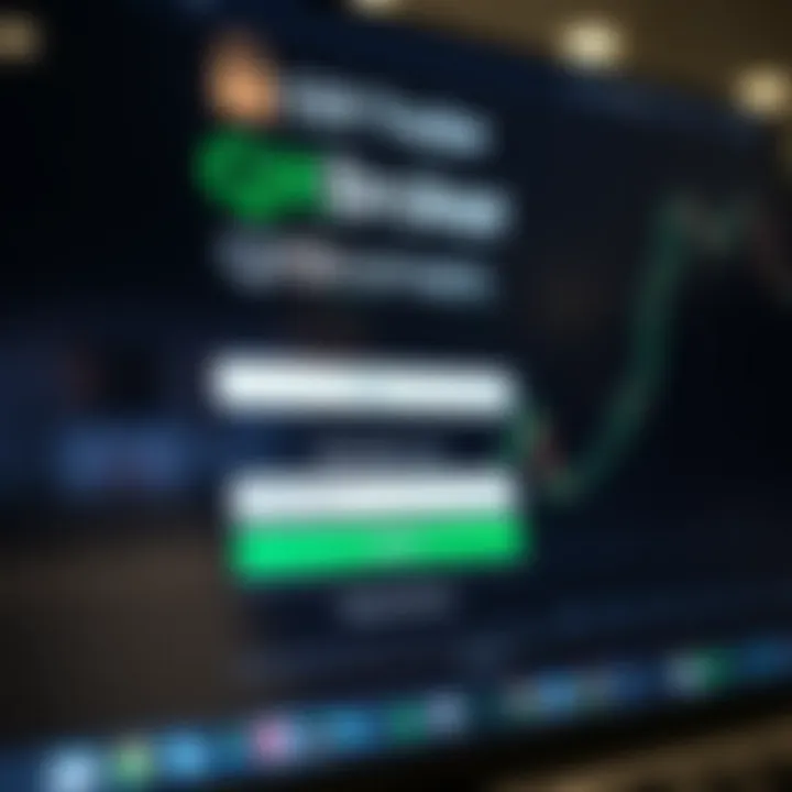 Secure login interface of an online trading platform with username and password fields