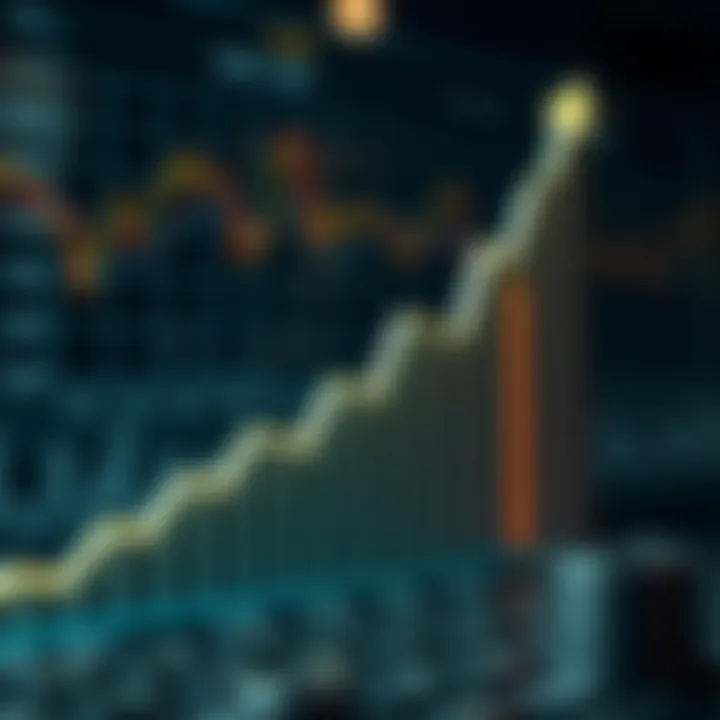 Graph showing upward financial growth representing trading success