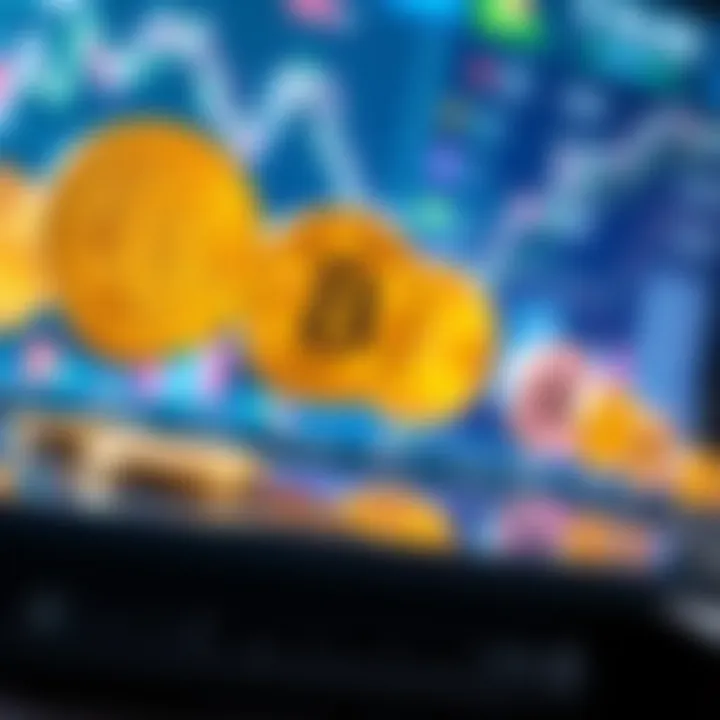 Digital representation of virtual currencies and in-game assets connected to financial transaction symbols