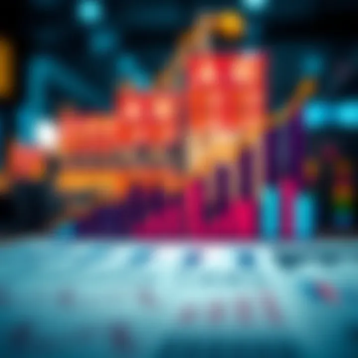 Illustration of business growth elements including financial charts and strategic initiatives