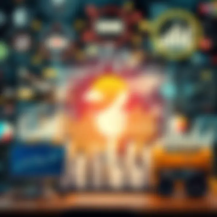 Collage of advanced technology icons, economic charts, and strategic planning visuals symbolizing innovation and market dynamics