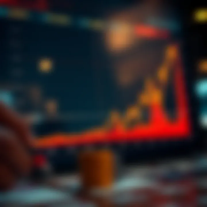 Graph showing historical and projected stock price trends of a major corporation over several decades