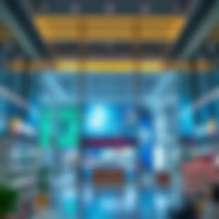 Modern retail store interior showcasing advanced technology and sustainable design elements