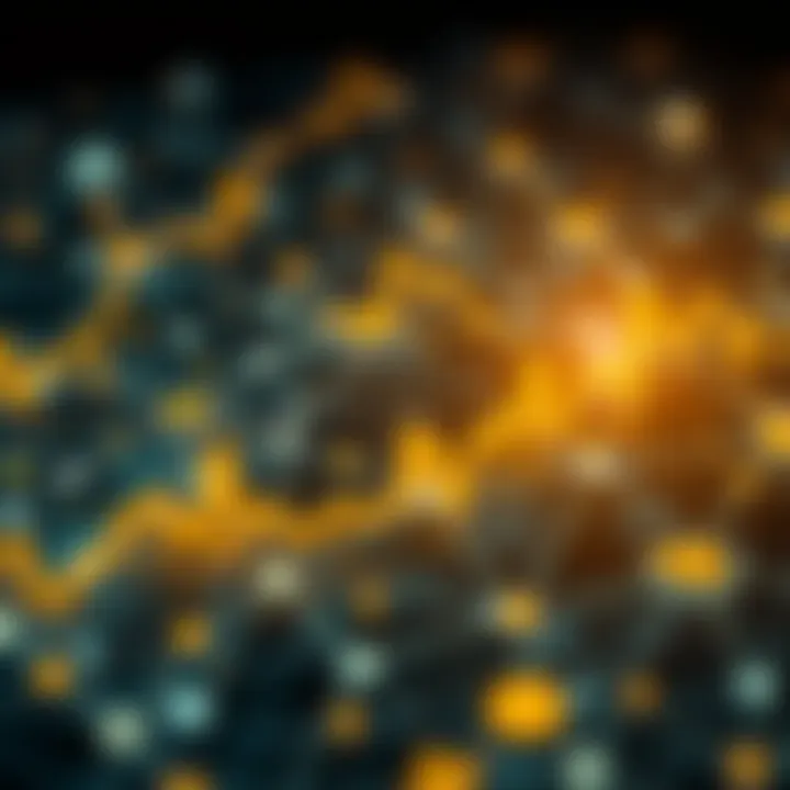 Illustration showing Ripple's blockchain network with regulatory symbols and investment indicators