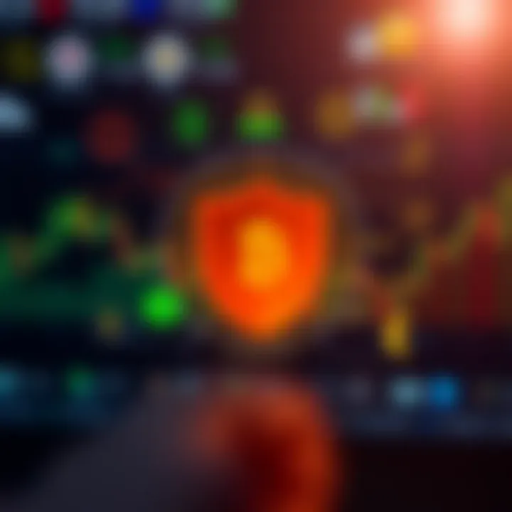 Illustration of strategic icons including charts, currency symbols, and regulatory shield representing trading strategies and compliance