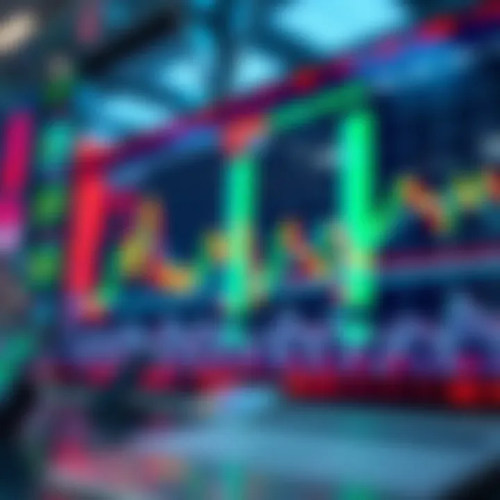 Graphical representation of stock market trends with highlighted trade mirroring from expert traders to novice investors