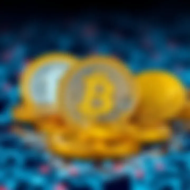 Digital artwork representing unique crypto non-fungible tokens with blockchain technology visuals