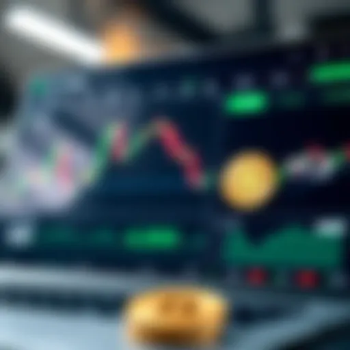 User interface of a demo crypto trading platform showing virtual cryptocurrency portfolio and trading options