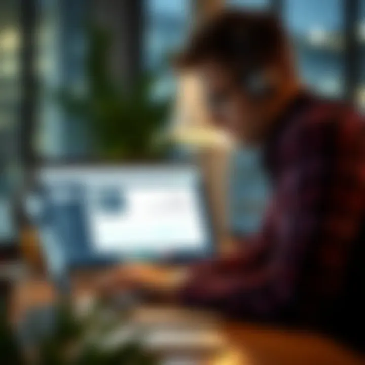 User exploring a digital product demo on a laptop
