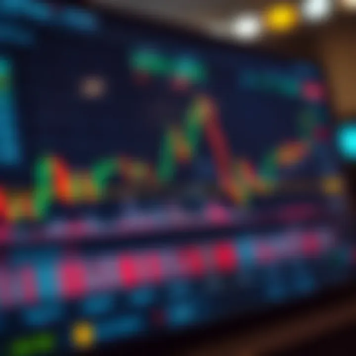 Graph showing trend lines with trading signals marked on a digital trading platform