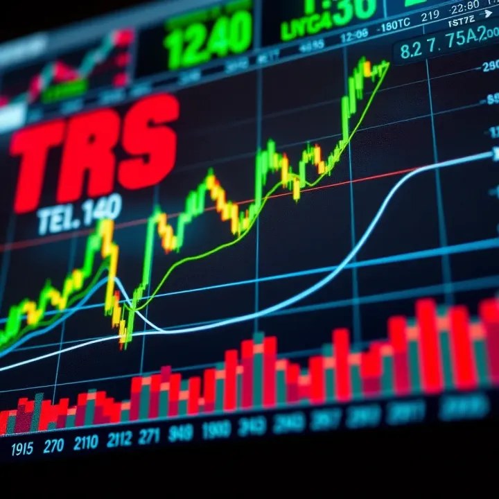 Fluctuating Financial Market Trends Graph showing fluctuating financial market trends with upward and downward movements