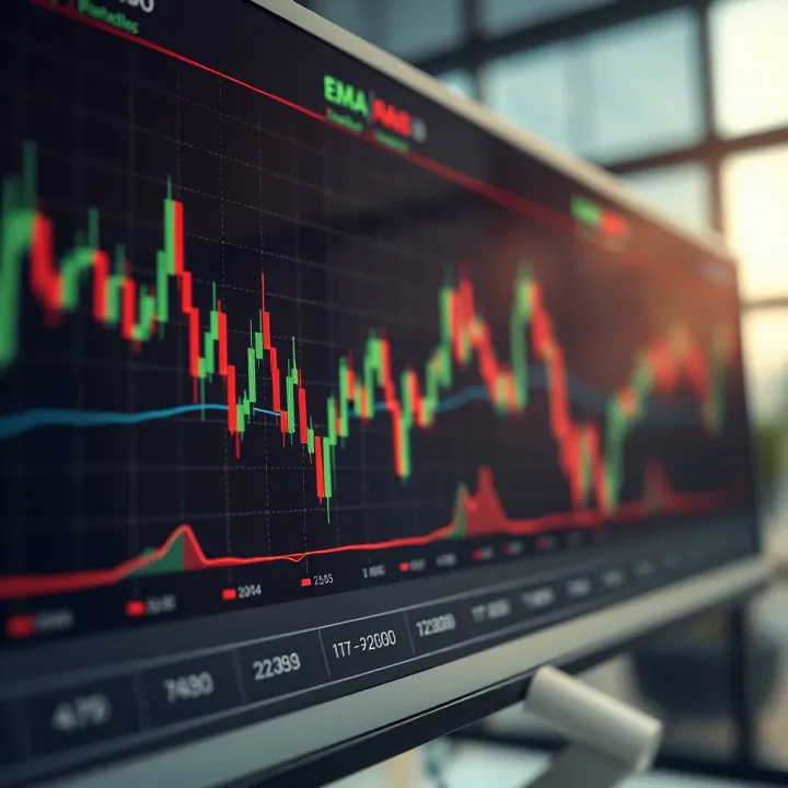 Chart showing exponential moving averages across different trading timeframes