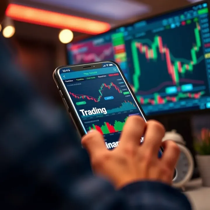 Trading App Interface Highlighting Key Market Features Digital interface displaying diverse trading charts and market indicators