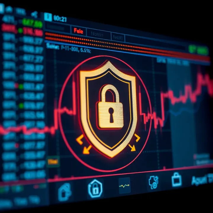 Secure login screen with layered protection symbols representing cybersecurity