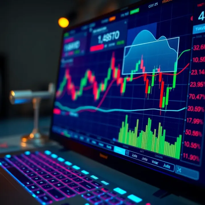 User interface displaying real-time forex trading charts and currency exchange rates