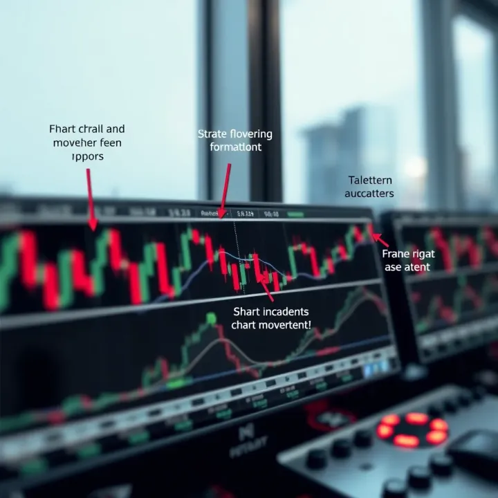 Visual representation of price movements with annotations explaining pattern formations
