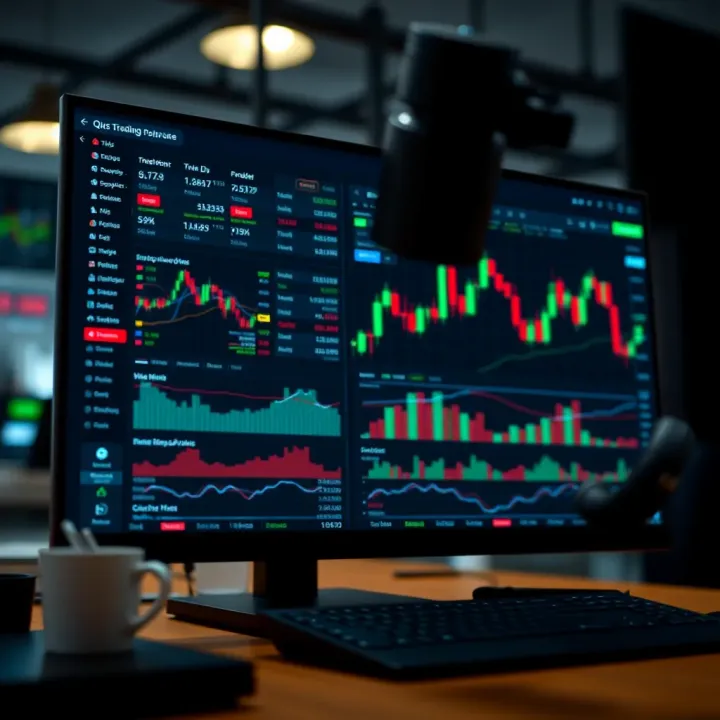 Overview of QX Broker trading platform interface showing market charts and trading tools
