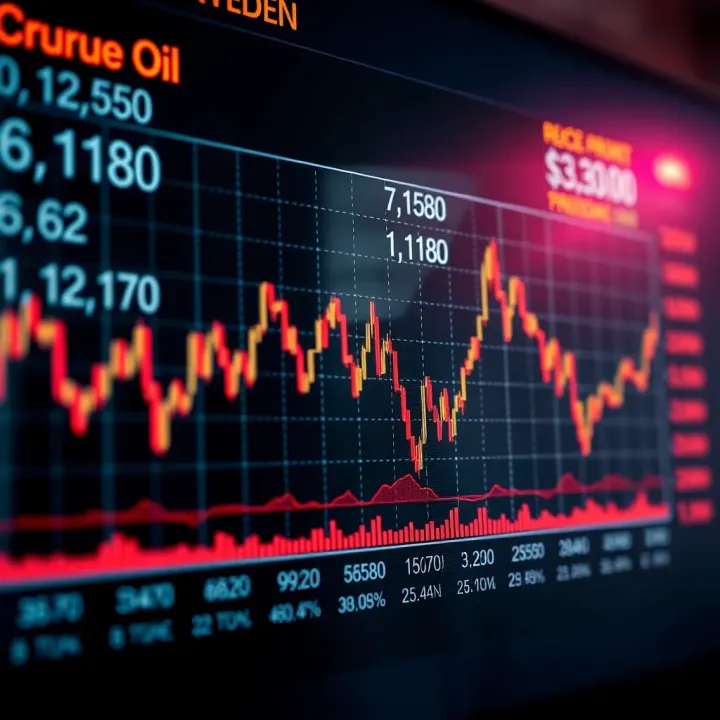 Recent Trends and Market Indicators in Crude Oil Pricing Graph showing recent fluctuations in crude oil prices with key market indicators