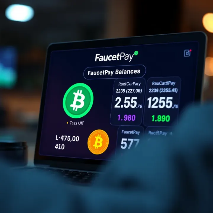 Illustration of a digital wallet interface showing various cryptocurrency balances