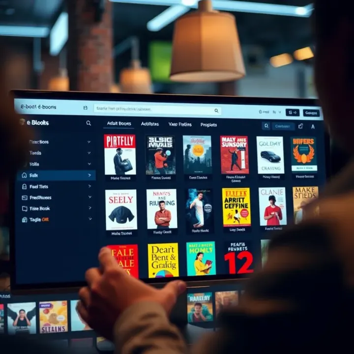 E-Book Trading Platforms and Marketplaces in India Digital marketplace interface showing various e-book categories available for trade in India
