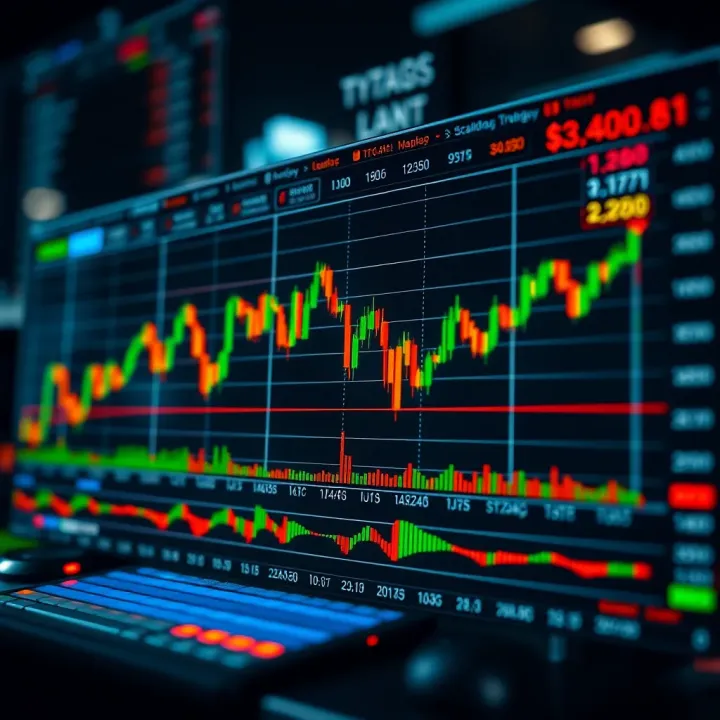 Chart showing intraday price movements with key indicators for scalping
