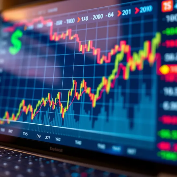 Graph displaying EUR/USD exchange rate fluctuations with economic indicators overlay