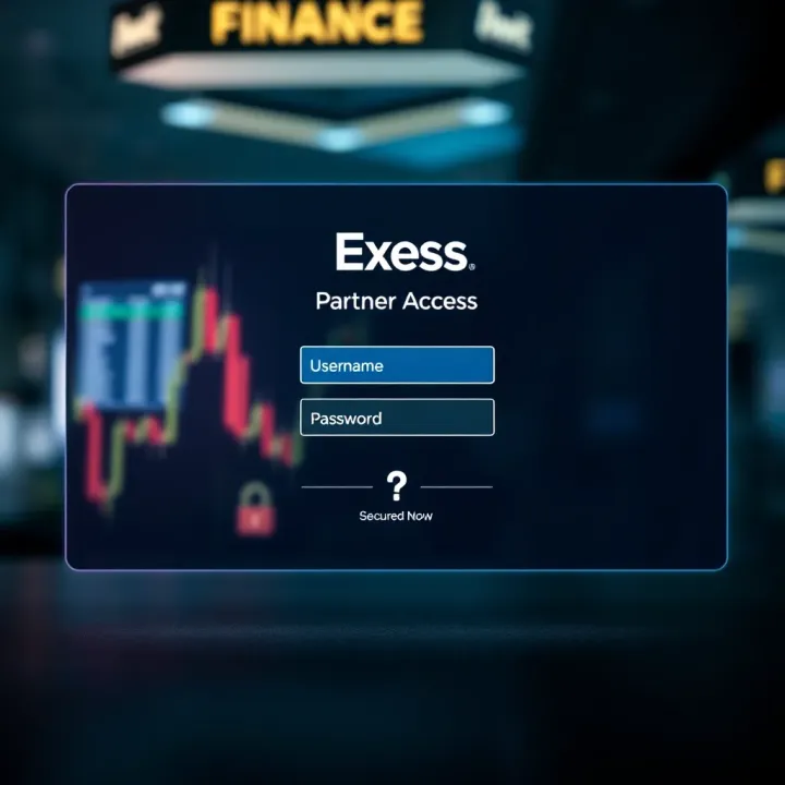 Exness Partner Account Access Interface Secure login interface for Exness Partner account with username and password fields