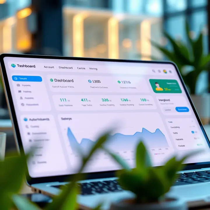 Dashboard overview of Finowiz account management with secure settings and navigation menu