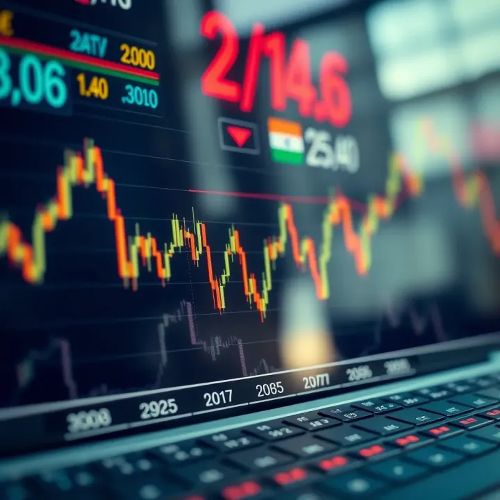 Graph showing currency pairs fluctuating with Indian rupee and global currencies