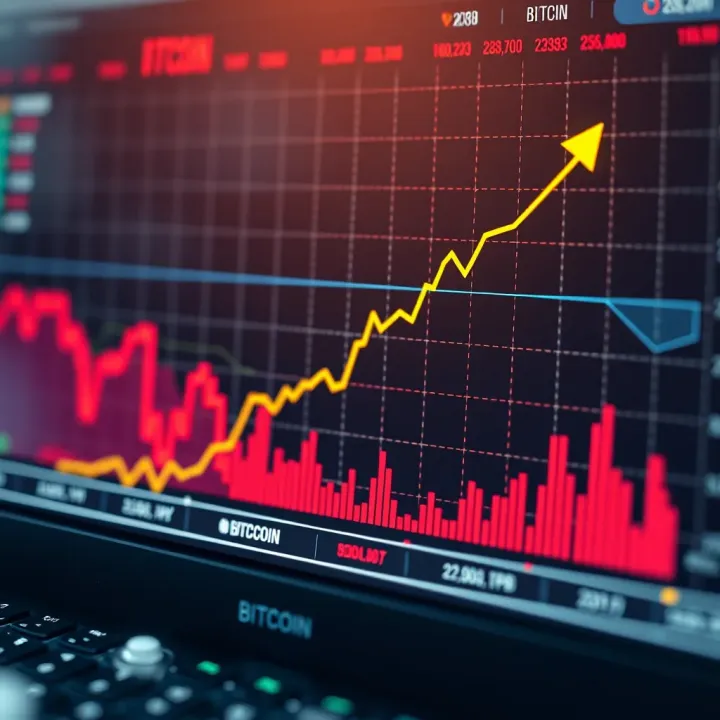Bitcoin Price Trends Influenced by Indian Economic and Regulatory Factors Graph showing upward and downward trends of Bitcoin price influenced by Indian economic and regulatory factors