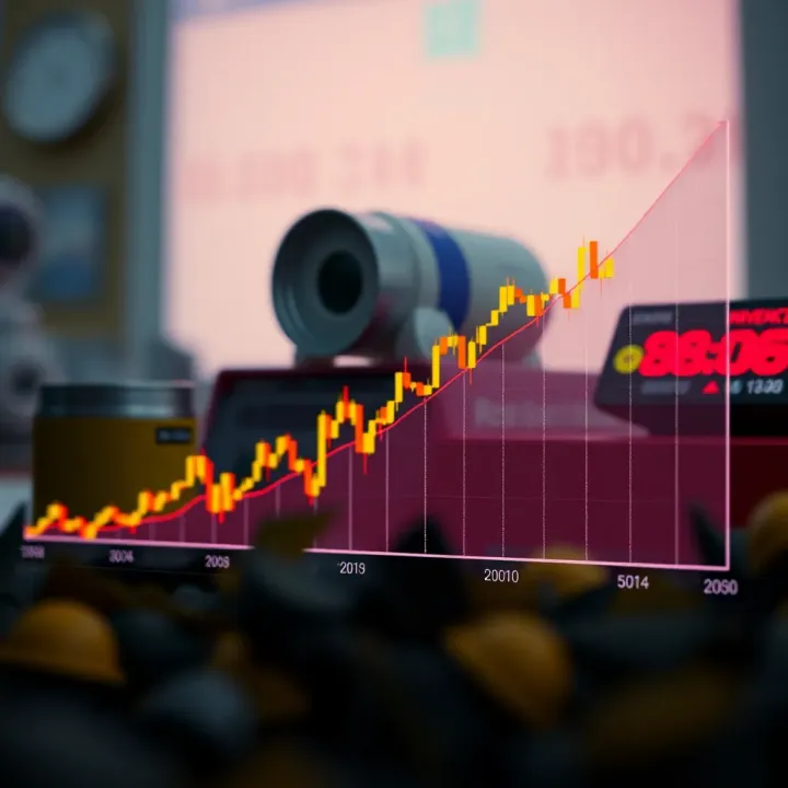 Graph showing stock price trends with upward trajectory representing future growth potential
