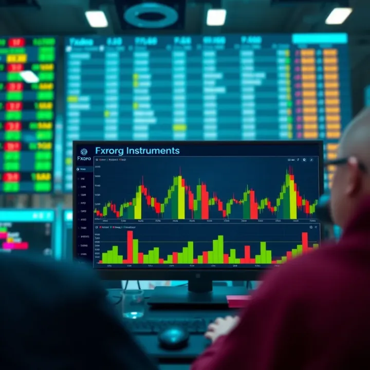 Illustration showing various trading instruments like forex, commodities, and indices on a digital platform