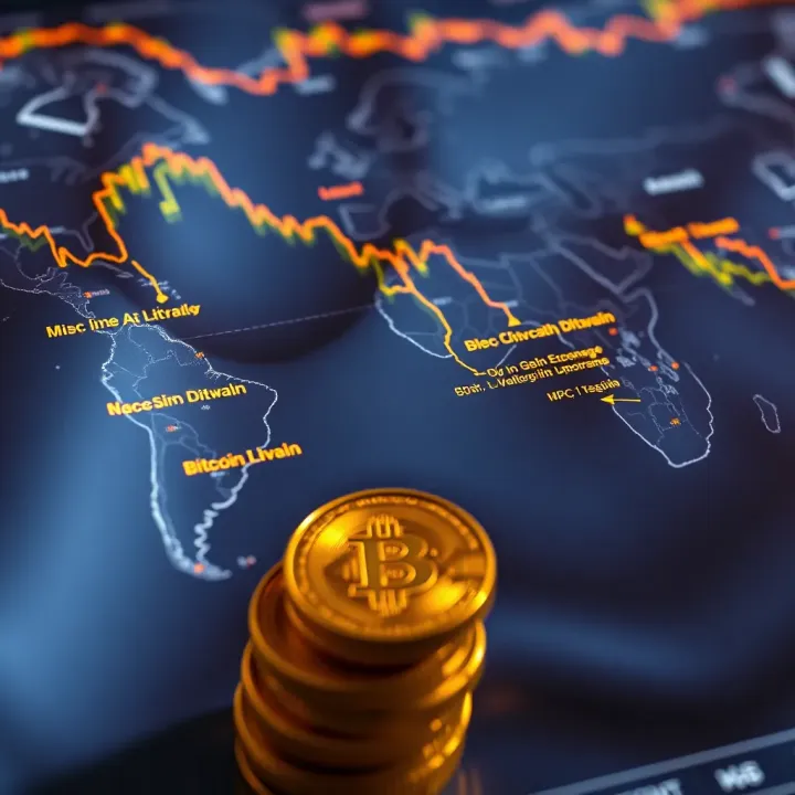 Global map highlighting economic events affecting Bitcoin's short-term price trends