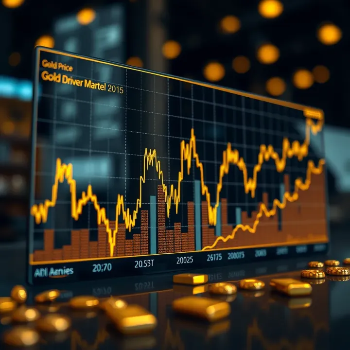 Graph showing gold price trends influenced by global economic factors and market sentiment