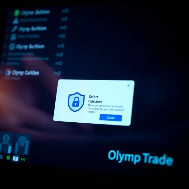 Visual representation of account deletion confirmation with a security shield icon