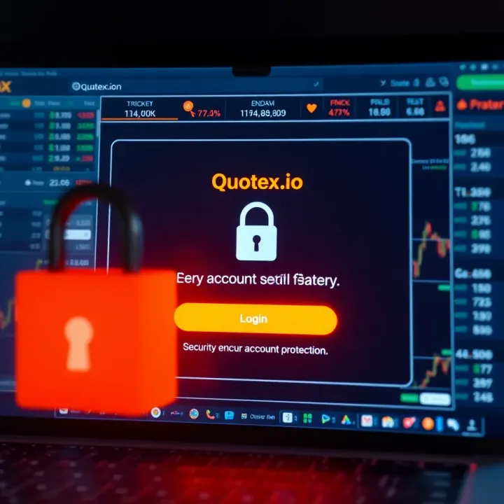 Secure login interface highlighting encryption and safety features for Indian traders on Quotex.io